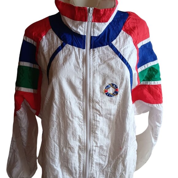 Vintage Women's Large Jacket Lavon Marine Club Windbreaker Yacht Large White - Picture 1 of 7